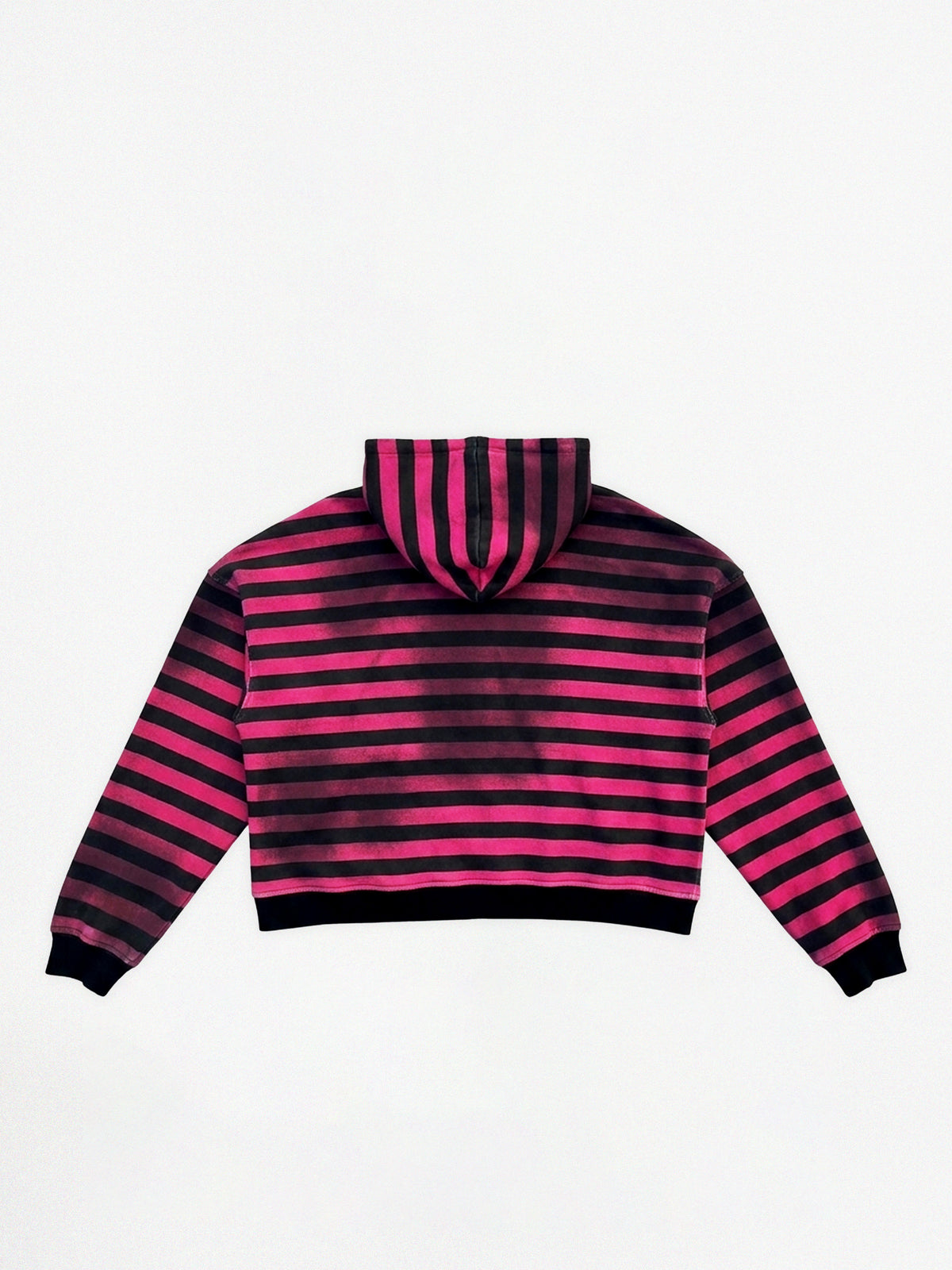 BLACK & PINK STRIPPED ZIP-HOODIE
