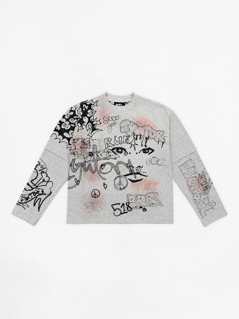 LAYERED GRAFFITI LONGSLEEVE